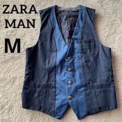 ザラ　マンZARA MAN ベスト　藍色　青　フォーマル　オフィス　セレモニー