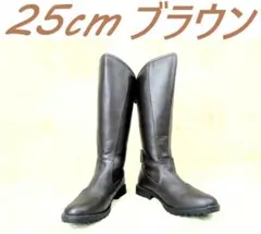 ２５．０ｃｍ　茶　特攻ブーツ/斜めカット ブラウン　未使用　新品のサムネイル