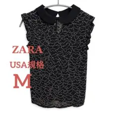 ZARA WOMAN 黒 レース ノースリーブ M
