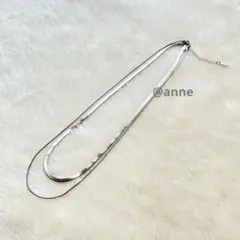 ネックレス 二連 スネークチェーン シルバー サージカルステンレス 新品