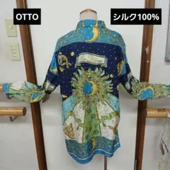 OTTO 絹Le Minge 天体柄 長袖ブラウスジャケット 宇宙月と太陽のサムネイル