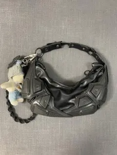 y2k 立体的デザイン 黒 ショルダーバッグ