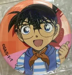 名探偵コナン　コナンランド　缶バッジ　江戸川コナン　ホログラム