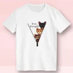 キャットプリントTシャツ XL オーバーサイズ 猫好きさんに♡ ねこ 白T
