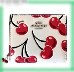 COACH コーチ コインケース 小銭入れ財布 ホワイトレッドチェリー