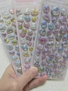 3枚セット ホログラムシール ぷっくり ぷくぷく 3D 立体シール