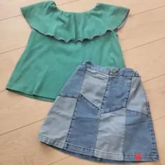 女の子 夏物コーデ120cm トップス＋スカート セット売り