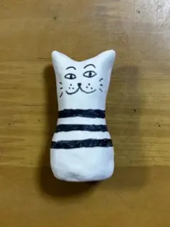 ブラックボーダーCAT 置物 ハンドメイド