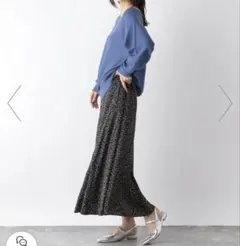 グローバルワーク エアリーリラックスシャイニースカート ブラックレオパード