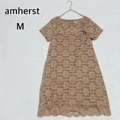 大人可愛い♡アムハースト 総レース半袖ワンピース ひざ丈 上品 i5548