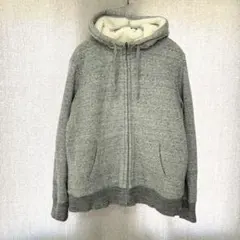 UNIQLO ボアスウェットフルジップパーカ XL ライトグレー