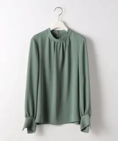 新品　green label スタンドネック ギャザー ブラウス