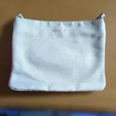 アニエスベー VOYAGE キャンバスポーチ ロゴ刺繍 ナチュラル