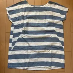 マカプ ストライプ ノースリーブチュニック