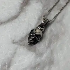 シルバー925 ネックレス ドクロ スカル ボールチェーン 刻印 vintageのサムネイル