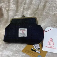 スヌーピー ハリスツイード コラボ　がま口ポーチ