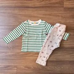 【95cm】moujonjon 長袖 トップス パンツ レギンス 2点セット