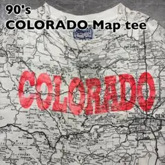 90s コロラドマップ オーバープリントTシャツ USA製 シングル 襤褸 ボロのサムネイル