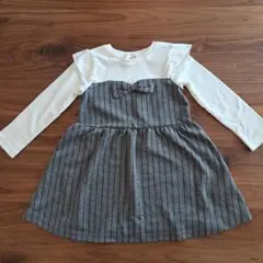 motherways　ワンピース　104センチ　ホワイト/グレー