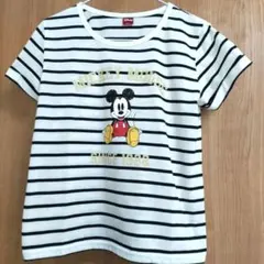 Disney ミッキーマウス ボーダーTシャツ Mサイズ