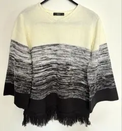 AZUL ホワイトブラック グラデーション ニット M