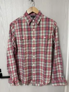 RRL Double RL 長袖 ワーク チェック シャツ ピンク 1のサムネイル
