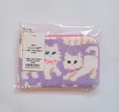 FEILER　フェイラー　モフモフネコチャン　L字ポーチ　パープル　新品　未使用