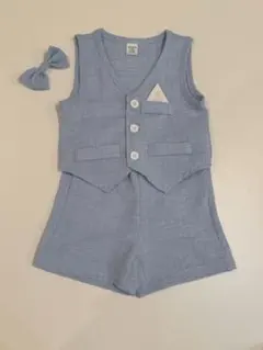 【SHEIN】ベビー セットアップ ベスト スーツ ライトブルー