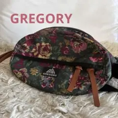 GREGORY（グレゴリー） ウエストポーチ-グリーン✕ピンク ✕マルチ 花 