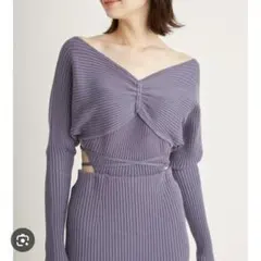 snidel カッティングオープンニットワンピース　ブラック