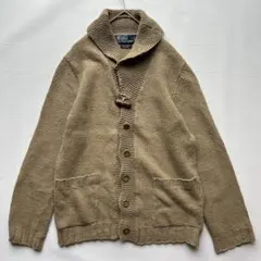 ポロラルフローレン ショールカラー カーディガン ベージュ M リネン混