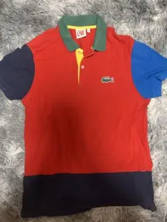 ラコステライブ LACOSTE L!VE 半袖ポロシャツ 赤 緑襟のサムネイル