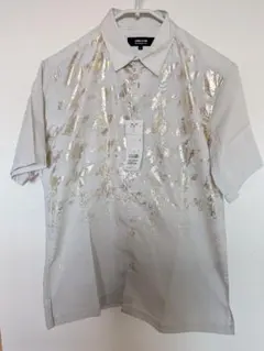 ★COMME CA ISM 半袖 メタリックグレーシャツ　未使用　Lのサムネイル