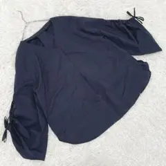 『ロートレアモン』 (L) タックVネックカットソー 袖リボン 無地 きれカジ