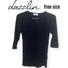 美品dazzlin ダズリン シンプル黒ニット　半袖　フリーサイズのサムネイル