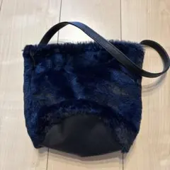 ネイビー ファー ショルダーバッグのサムネイル