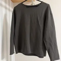UNIQLO ユニクロ ストレッチダブルフェイスプルオーバー　長袖　ダークグレー