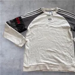 adidas originals トレフォイルロゴ スウェット トレーナー 白