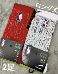 バスケソックス Lサイズ　白　赤　2足セット