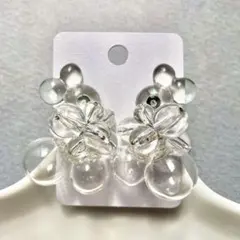 No.968 ハンドメイド　透明バブルピアス