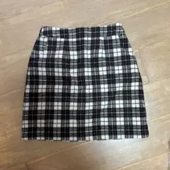 allamandaフェイクウールチェック柄台形スカート