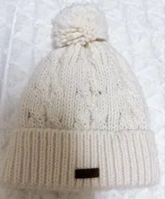 ホワイト ニット 帽子 フリーサイズ free size