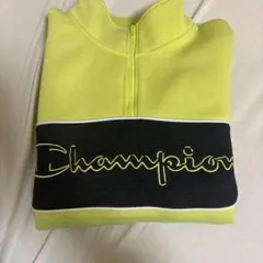 Champion ハーフジップ トレーナー ネオンイエロー