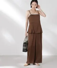 NANO universe ペムラムサテンキャミオールインワン　新品未使用