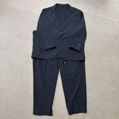 黒 カジュアルスーツ シングルボタン　5L