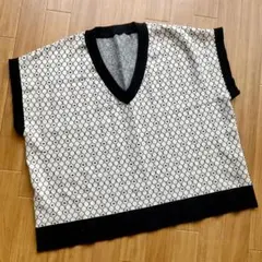 柄ニットベスト／フリーサイズ