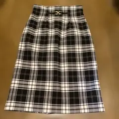 チェック柄 タイトスカート ひざ丈