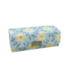 ミラー付き リップケース 花柄 小物入 コンパクト 日本製 手作り ライトブルー