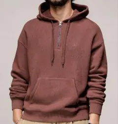 【Champion/チャンピオン】ハーフジップパーカー ブラウン