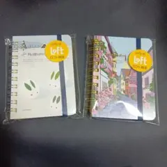 ロフト限定 ロルバーン ポケット付きメモ ミニ 街並み 雪うさぎ ２点